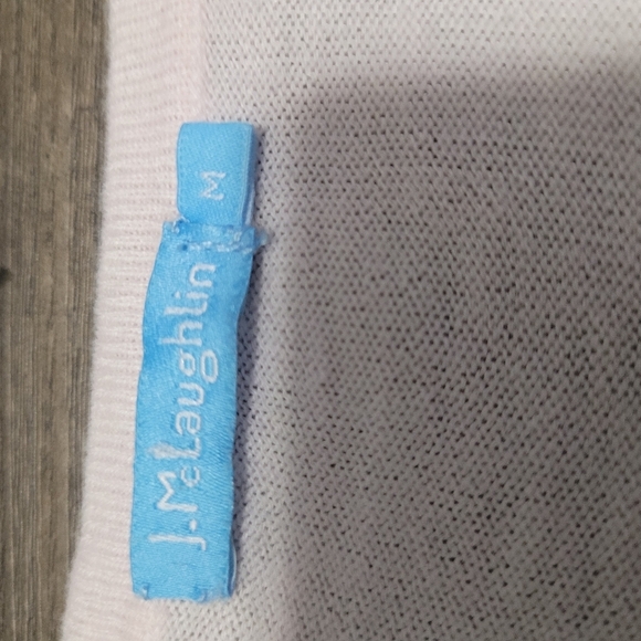 J. McLaughlin Henri Cashmere Blend Sweater Size M Coral Pink Scallop Hem - Picture 2 of 3